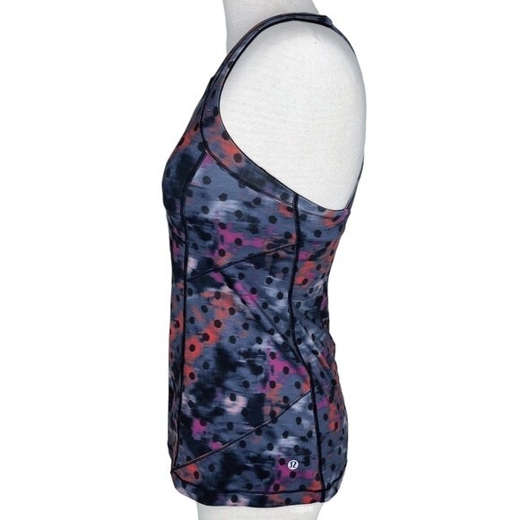 Lululemon Kanto Catch Me Tank sz 6 * Windy Blooms Regal Plum Multi Dot Print Top - Picture 4 of 6